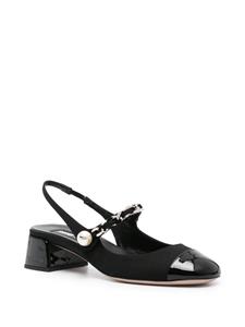 Miu Miu leather slingback pumps - Zwart