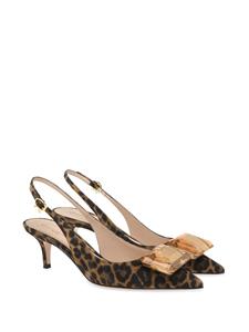 gianvitorossi Gianvito Rossi Jaipur 55 mm pumps met luipaardprint - Bruin