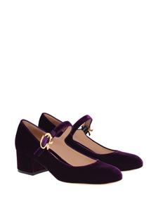 Gianvito Rossi Mary Ribbon 45 mm fluwelen pumps - Paars