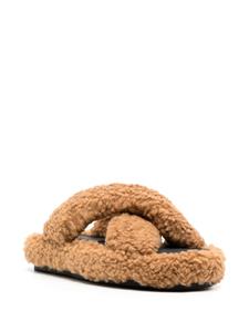 Apparis Biba faux fur slides - Bruin