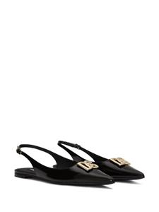 Dolce & Gabbana DG logo-plaque slingback ballerina shoes - Zwart