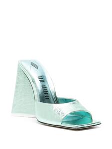 The Attico Devon 115mm leather mules - Groen