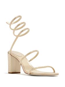 René Caovilla Cleo 80mm crystal-embellished sandals - Beige