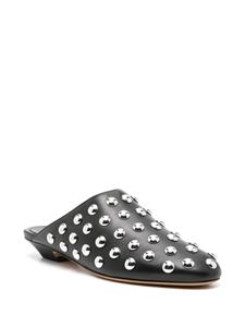 KHAITE Otto studded leather slippers - Zwart