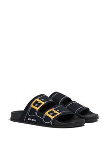 Marni Slippers met borduurwerk - Zwart