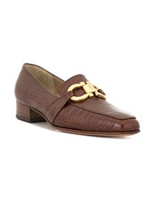 Ferragamo Pre-Owned Loafers met logo - Bruin