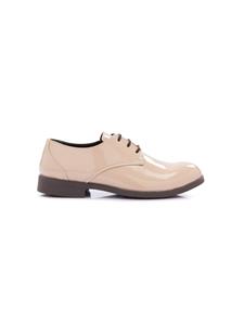 Moustache round-toe patent oxford shoes - Beige