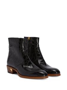 Giuseppe Zanotti Fabyen crocodile-effect leather boots - Zwart