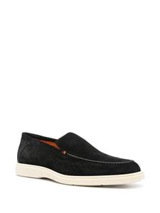 Santoni contrast-stitching suede loafers - Zwart