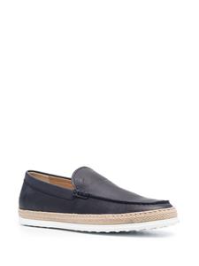 Tod's Loafers met raffia afwerking - Blauw