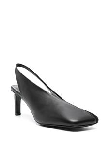 Jil Sander 75mm squared-toe sling back pumps - Zwart