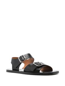 Buttero square-toe leather sandals - Zwart