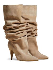 KHAITE The River90mm suede knee-high boots - Beige