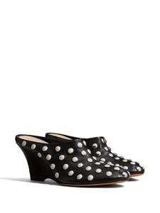 KHAITE The Apollo stud-embellished mules - Zwart