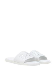 Dolce & Gabbana Slippers met logo-reliëf en open neus - Wit