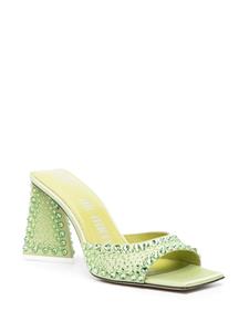 The Attico Mini Devon 85mm rhinestone-embellished mules - Groen