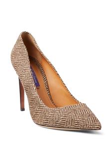 Ralph Lauren Collection Celia 100mm pumps met visgraat-patroon - Bruin