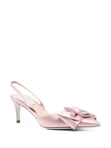 René Caovilla Sara 65mm leather pumps - Roze