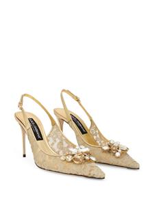 Dolce & Gabbana Rainbow 60mm lace pumps - Goud