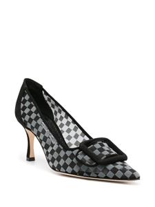 Manolo Blahnik Maysale 70mm checkerboard pumps - Zwart