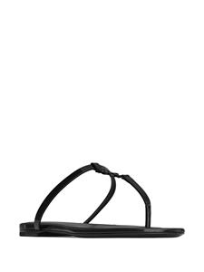 Saint Laurent Cassandra leather sandals - Zwart