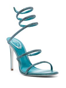 René Caovilla Cleo 105mm rhinestone-embellished sandals - Blauw