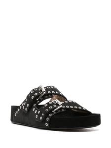 ISABEL MARANT Lennyo eyelet-embellished sandals - Zwart
