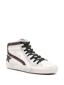 Golden Goose Slide sequin-embellished sneakers - 81945 WHITE BROWN BLACK