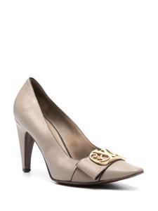 Louis Vuitton 2010 pre-owned logo-plaque leather pumps - Grijs