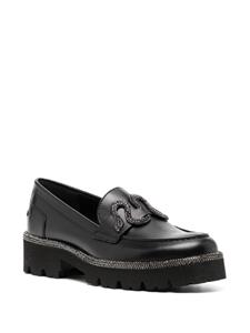 René Caovilla Morgana leather oxfords - Zwart