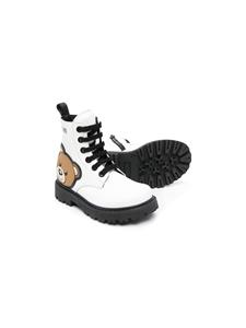 Moschino Kids Teddy Bear veterlaarzen met patroon - Wit
