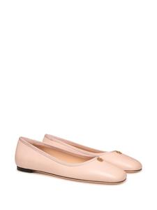 Bally Emblem-plaque leather ballerina shoes - Beige