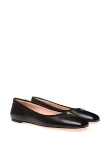 Bally Emblem-plaque leather ballerina shoes - Zwart