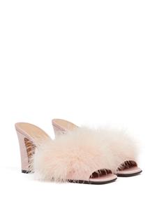 Maison Margiela 90mm feather-embellished mules - Roze