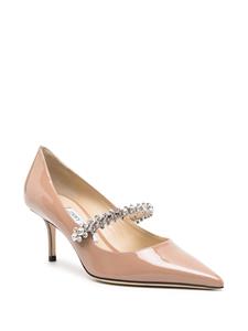 Jimmy Choo Bing 65mm crystal-strap pumps - Roze