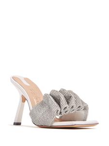 Sebastian Milano Cher 95mm draped crystal-embellished mules - Zilver