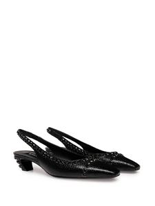 Bally Sylt snakeskin-embossed slingback pumps - Zwart