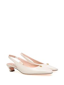 Bally Emblem-plaque slingback leather pumps - Beige