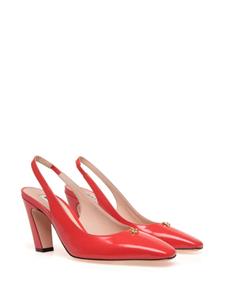 Bally Emblem-plaque slingback leather pumps - Rood