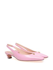 Bally Emblem-plaque slingback leather pumps - Roze