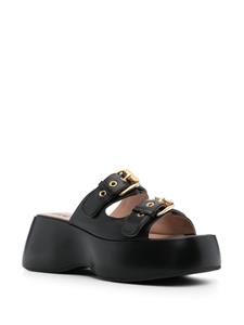 Moschino Leren sandalen - Zwart