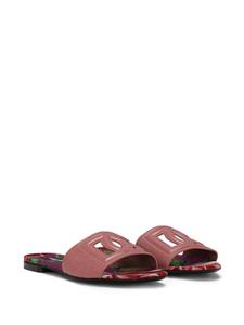 Dolce & Gabbana DG slippers met hagedissenhuid-effect - Roze