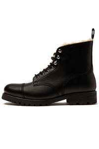 Herren vegan Isolierte Arbeitsstiefel Schwarz