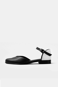 BOHEMA Damen vegan Ballerinas Alexa Schwarz Weiß
