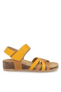 Noah Damen vegan Keilsandalen Ilaria Ockergelb