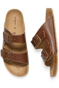 Will's Vegan Store Damen vegan Sandalen Zweiriemen-Fußbett Braun