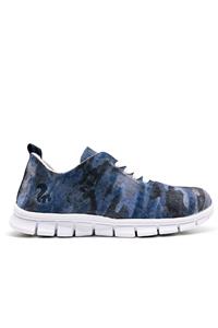 Thies Damen vegan Sneaker Runner Camo Blau