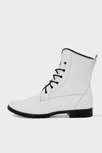 BOHEMA Damen vegan Schnürstiefel No.2 Weiss