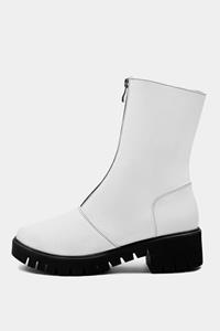 BOHEMA Damen vegan Cyber Boots Kaktusleder Weiß