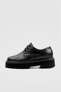 BOHEMA Herren vegan Chunky Derbies Männer Schwarz Vegea Grape Leder